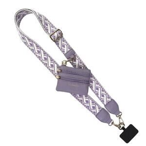 Clip & Go Phone Purse Crossbody Strap Zippered Pouch Lavender XOXO